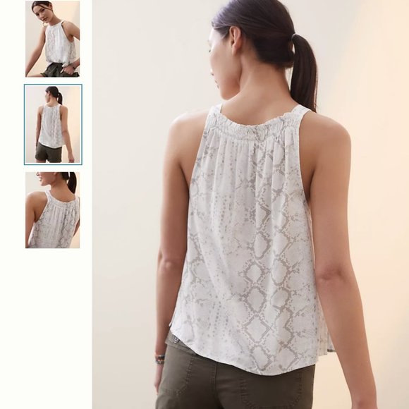 Anthro Cloth & Stone animal snake print white tank top blouse M - Picture 5 of 9